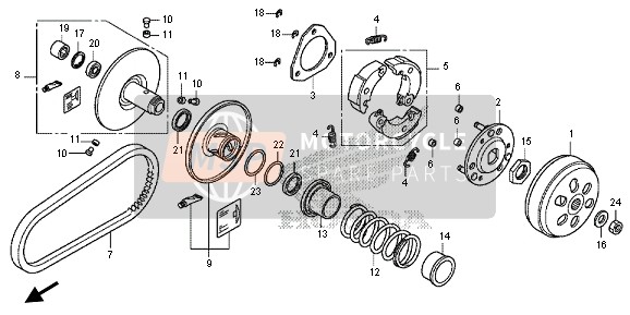 Honda SH125D 2013 Viso guidato per un 2013 Honda SH125D